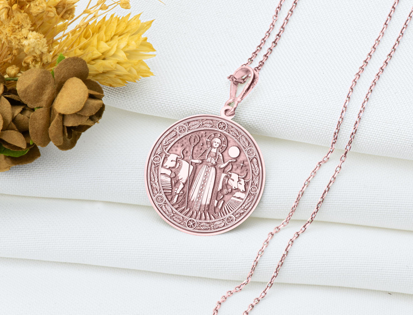 Gefjun Pendant: Norse Earth Goddess Necklace, Sacred Fertility Charm, Ancient Land Power Talisman