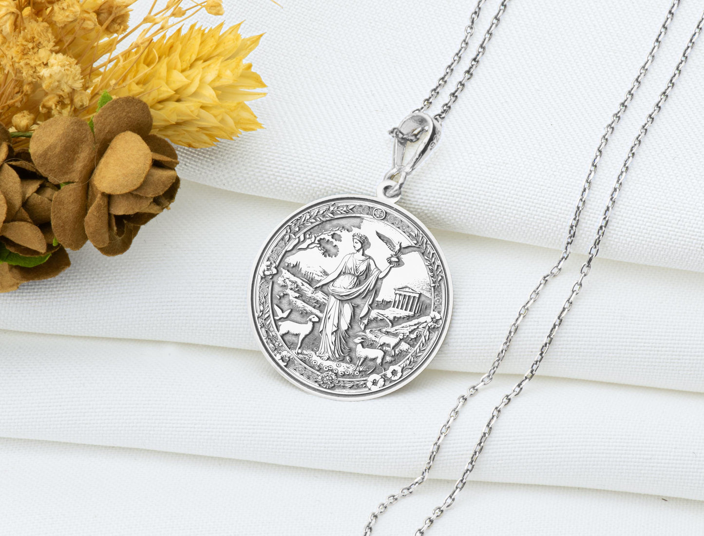 Pax Pendant: Roman Peace Goddess Necklace, Sacred Harmony Charm