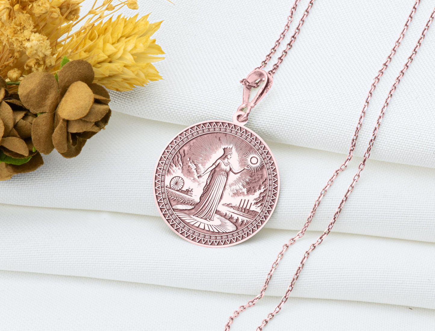 Shapash Pendant: Canaanite Sun Goddess Necklace, Sacred Light Charm, Ancient Solar Guidance Talisman