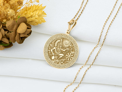 Huitzilopochtli Pendant: Aztec Sun Warrior God Necklace, Sacred Battle Charm, Ancient Power Talisman