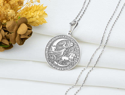 Luna Pendant: Roman Moon Goddess Necklace, Sacred Night Charm, Ancient Lunar Talisman, Celestial Amulet