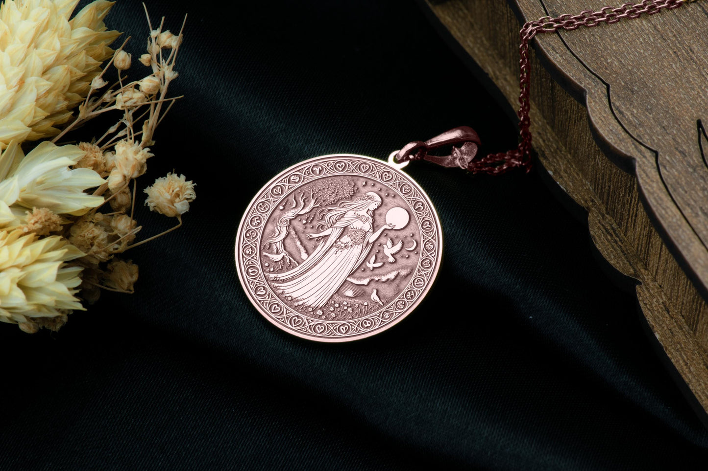 Sjöfn Pendant: Norse Love Goddess Necklace, Sacred Heart Charm, Ancient Harmony Talisman