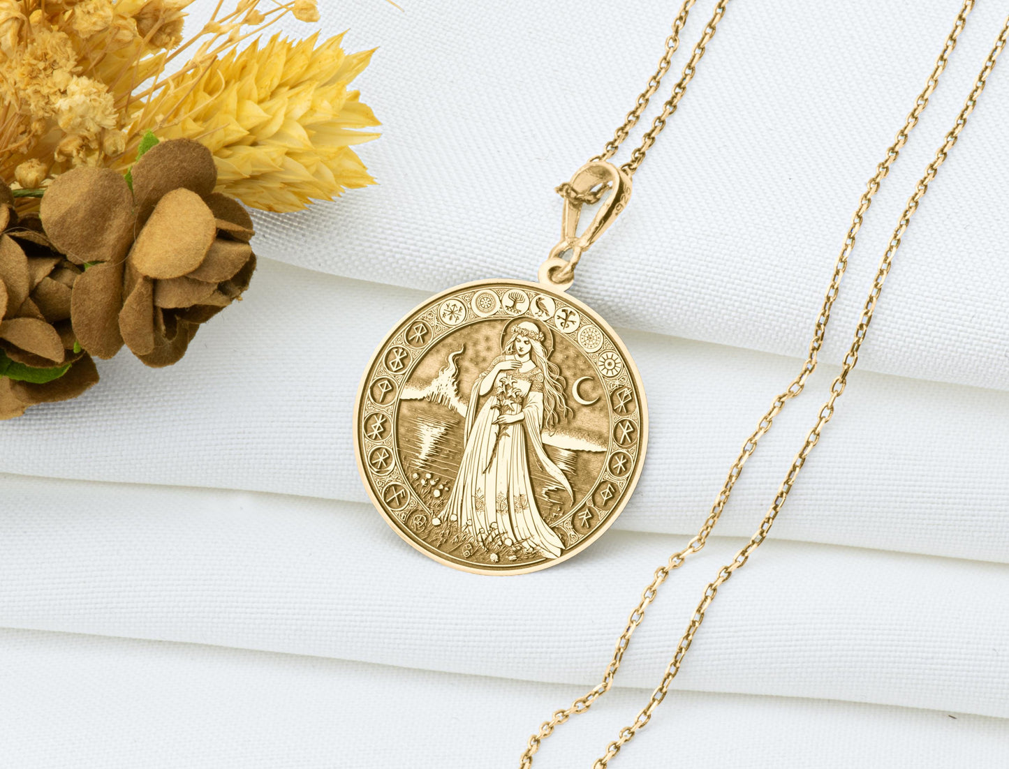 Nanna Pendan: Norse Love Goddess Necklace, Sacred Devotion Charm, Eternal Grief Talisman