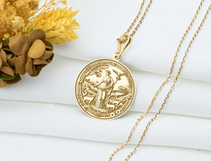 Pax Pendant: Roman Peace Goddess Necklace, Sacred Harmony Charm