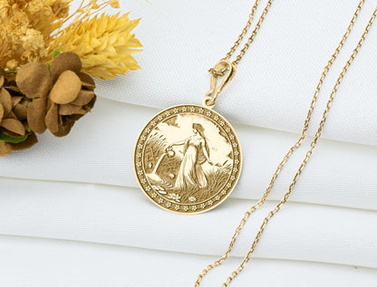 Tallay Pendant: Canaanite Dew Goddess Necklace, Sacred Fresh Waters Charm