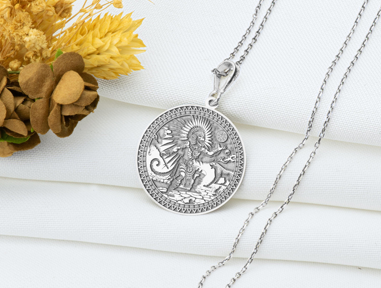 Tezcatlipoca Pendant: Aztec Shadow God Necklace, Sacred Obsidian Charm