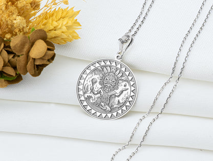 Tlaloc Pendant: Aztec Rain God Necklace, Sacred Storm Charm