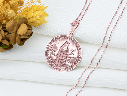 Saint Scholastica Pendant Necklace