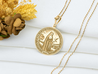 Saint Scholastica Pendant Necklace