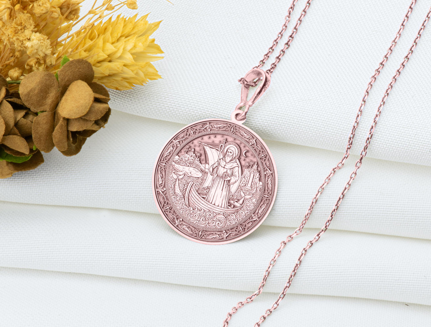 Saint Brendan the Navigator Pendant Necklace