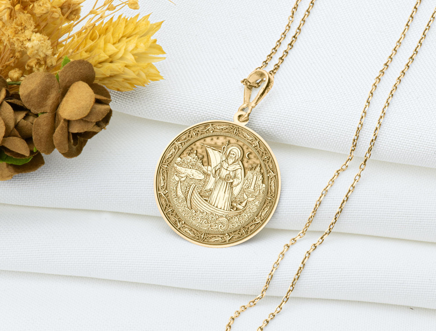 Saint Brendan the Navigator Pendant Necklace