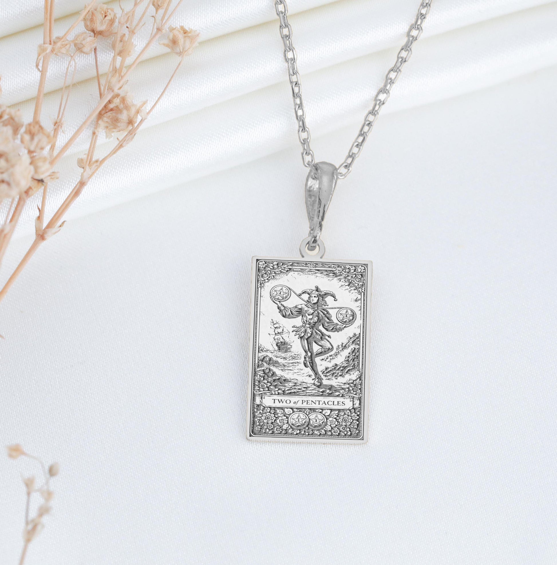 Two of Pentacles Pendant Necklace