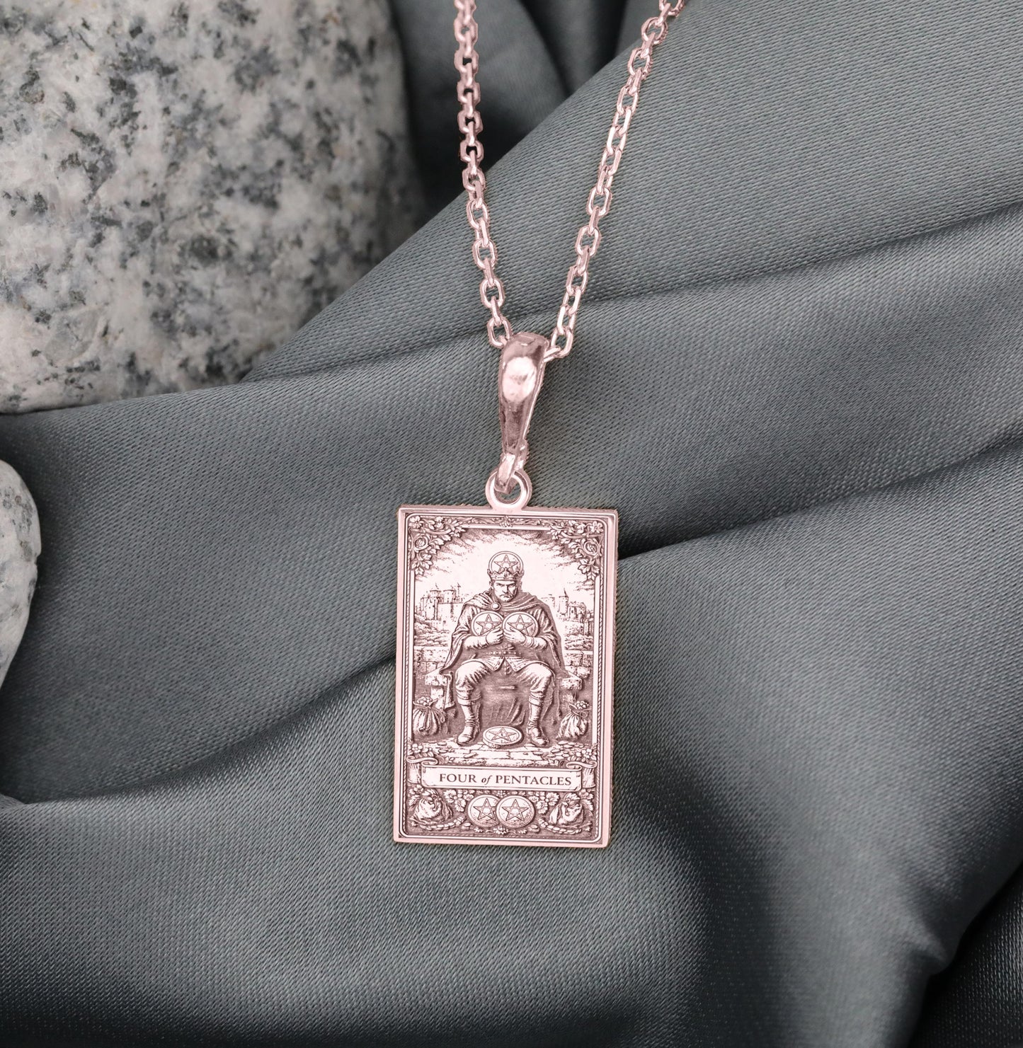 Four of Pentacles Pendant Necklace