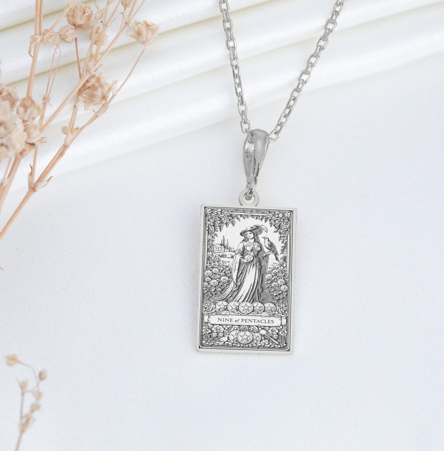 Nine of Pentacles Tarot Card Charm