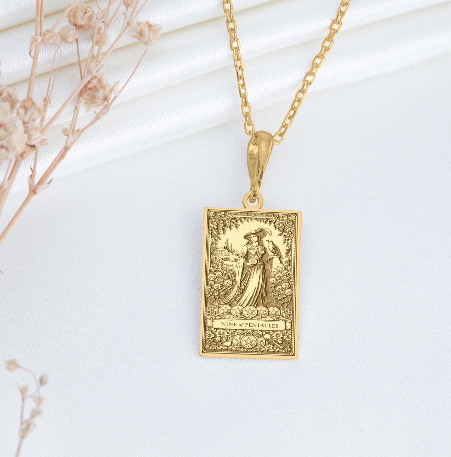 Nine of Pentacles Tarot Card Charm