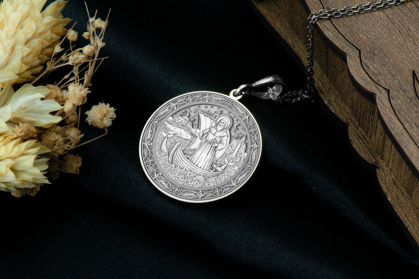 Saint Brendan the Navigator Pendant Necklace