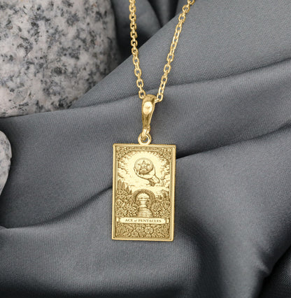 Ace of Pentacles Pendant Necklace