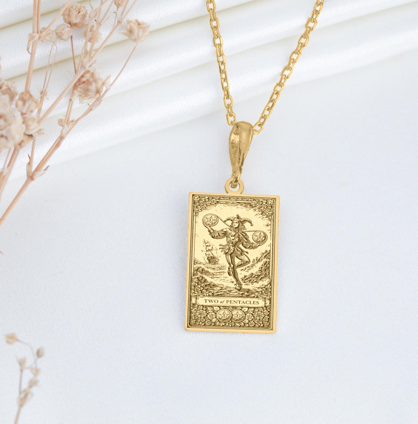 Two of Pentacles Pendant Necklace