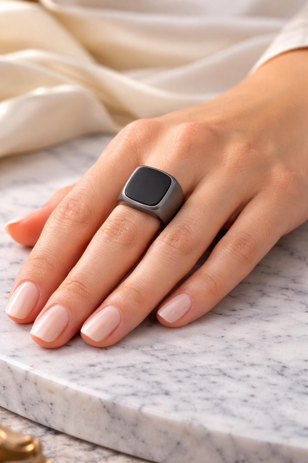 Aqeeq Stone Silver Ring