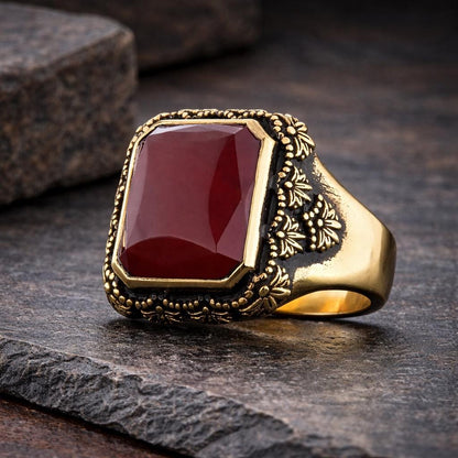 Motif Stone Silver Ring: Symbolic Statement Ring with Cultural and Spiritual Meaning