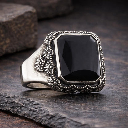Motif Stone Silver Ring: Symbolic Statement Ring with Cultural and Spiritual Meaning