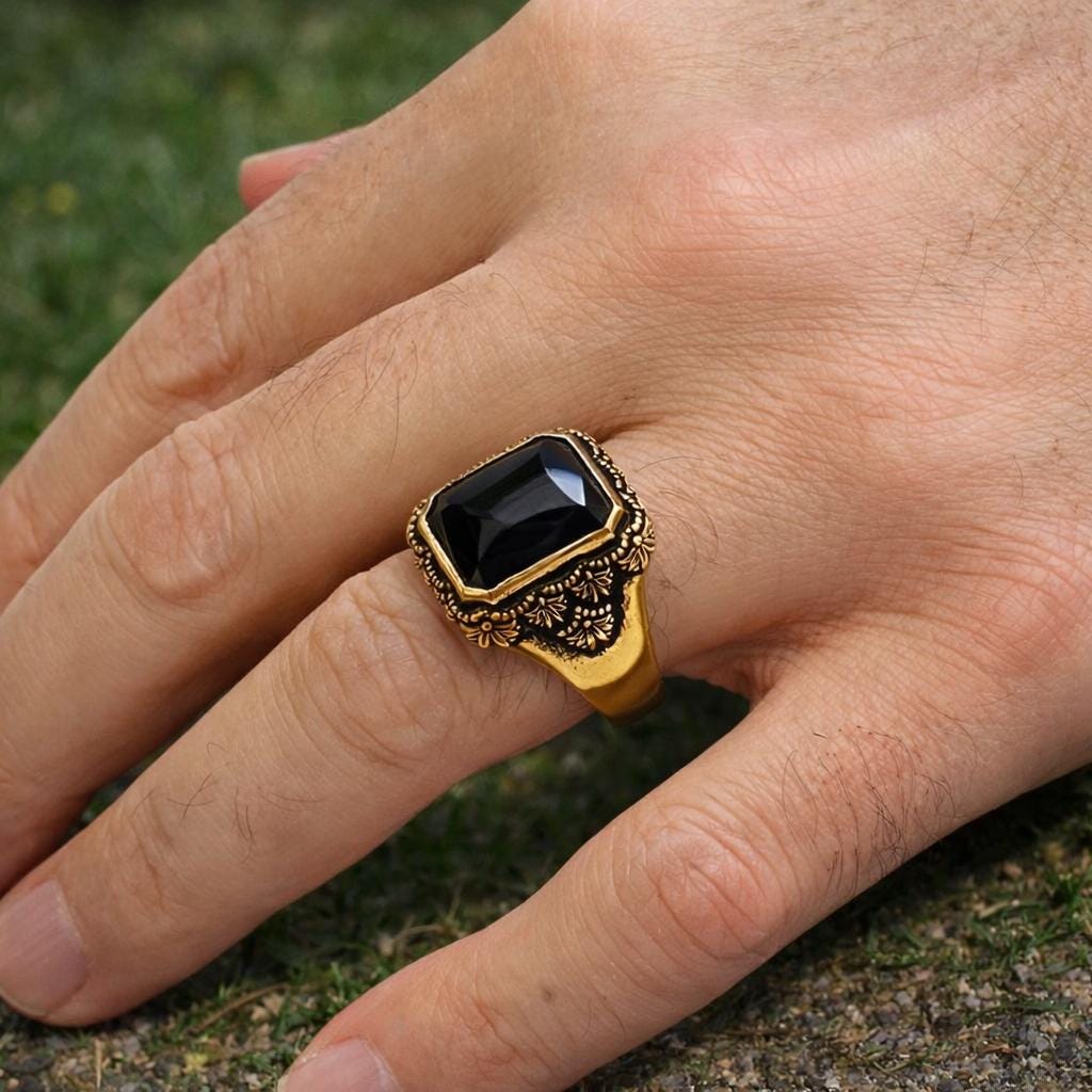 Motif Stone Silver Ring: Symbolic Statement Ring with Cultural and Spiritual Meaning