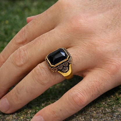 Motif Stone Silver Ring: Symbolic Statement Ring with Cultural and Spiritual Meaning