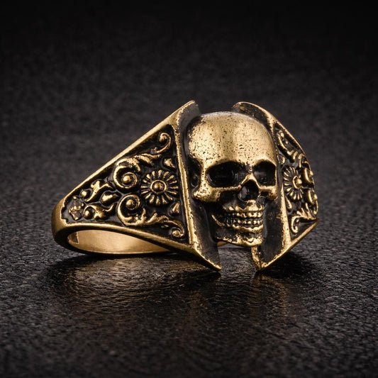 Skull Motif Sterling Silver Ring: Gothic Symbol of Mortality and Bold Identity