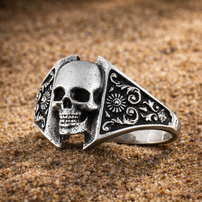Skull Motif Sterling Silver Ring: Gothic Symbol of Mortality and Bold Identity