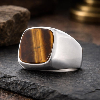 Aqeeq Stone Silver Ring