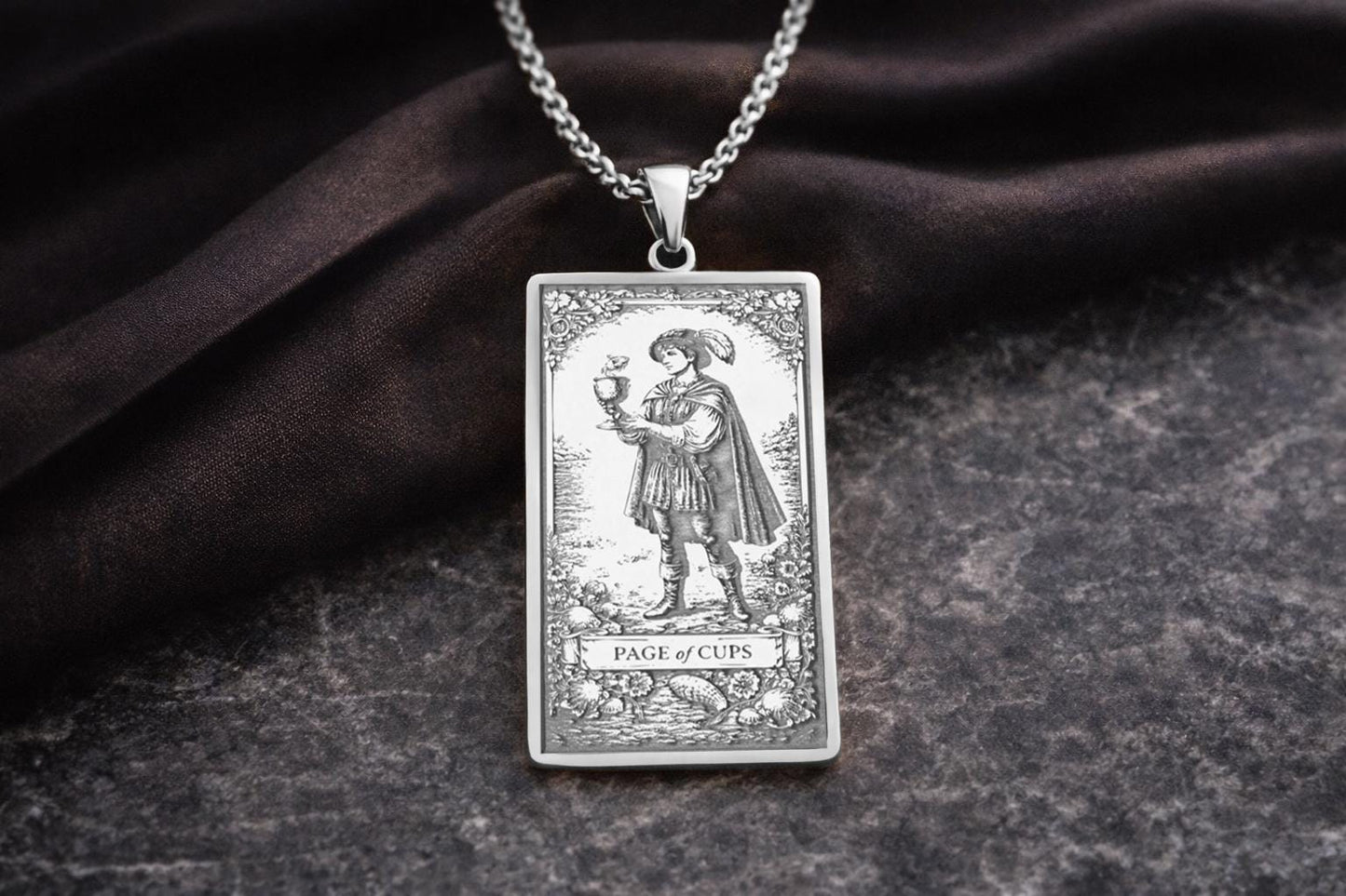 Page of Cups Tarot Pendant Necklace: Symbol of Emotional Openness, Intuition, and New Beginnings