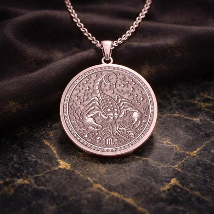 Scorpio Zodiac Pendant: Mythological Scorpion Symbol of Power, Transformation, and Protection Necklace