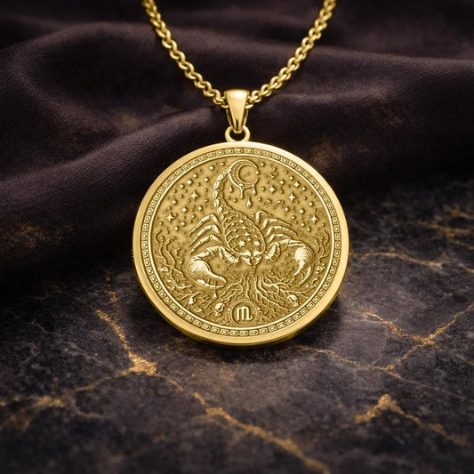 Scorpio Zodiac Pendant: Mythological Scorpion Symbol of Power, Transformation, and Protection Necklace