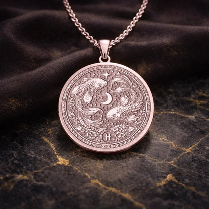 Pisces Zodiac Pendant Necklace: Inspired by Aphrodite and Eros in Fish Form