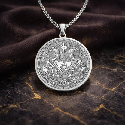 Gemini Zodiac Pendant: Inspired by Castor and Pollux Necklace