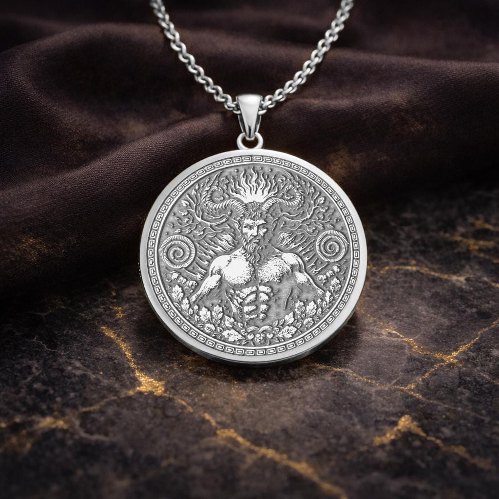 Aries Zodiac Pendant: Inspired by the Golden Fleece and Myth of Pan Necklace