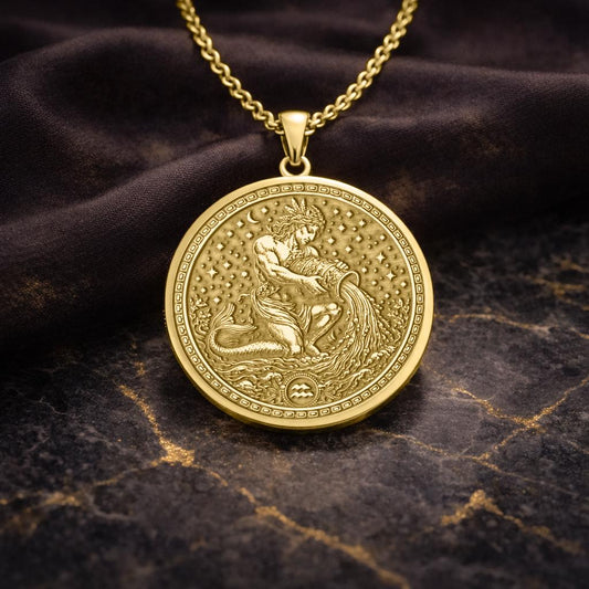 Aquarius Zodiac Pendant: Inspired by Ganymede the Water Bearer Necklace