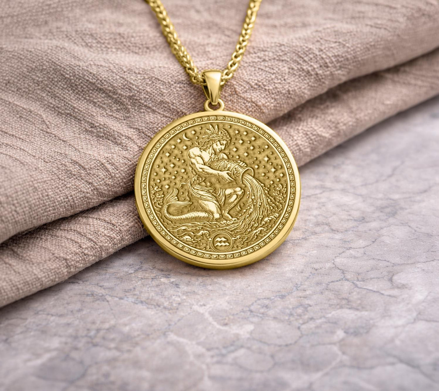 Aquarius Zodiac Pendant: Inspired by Ganymede the Water Bearer Necklace