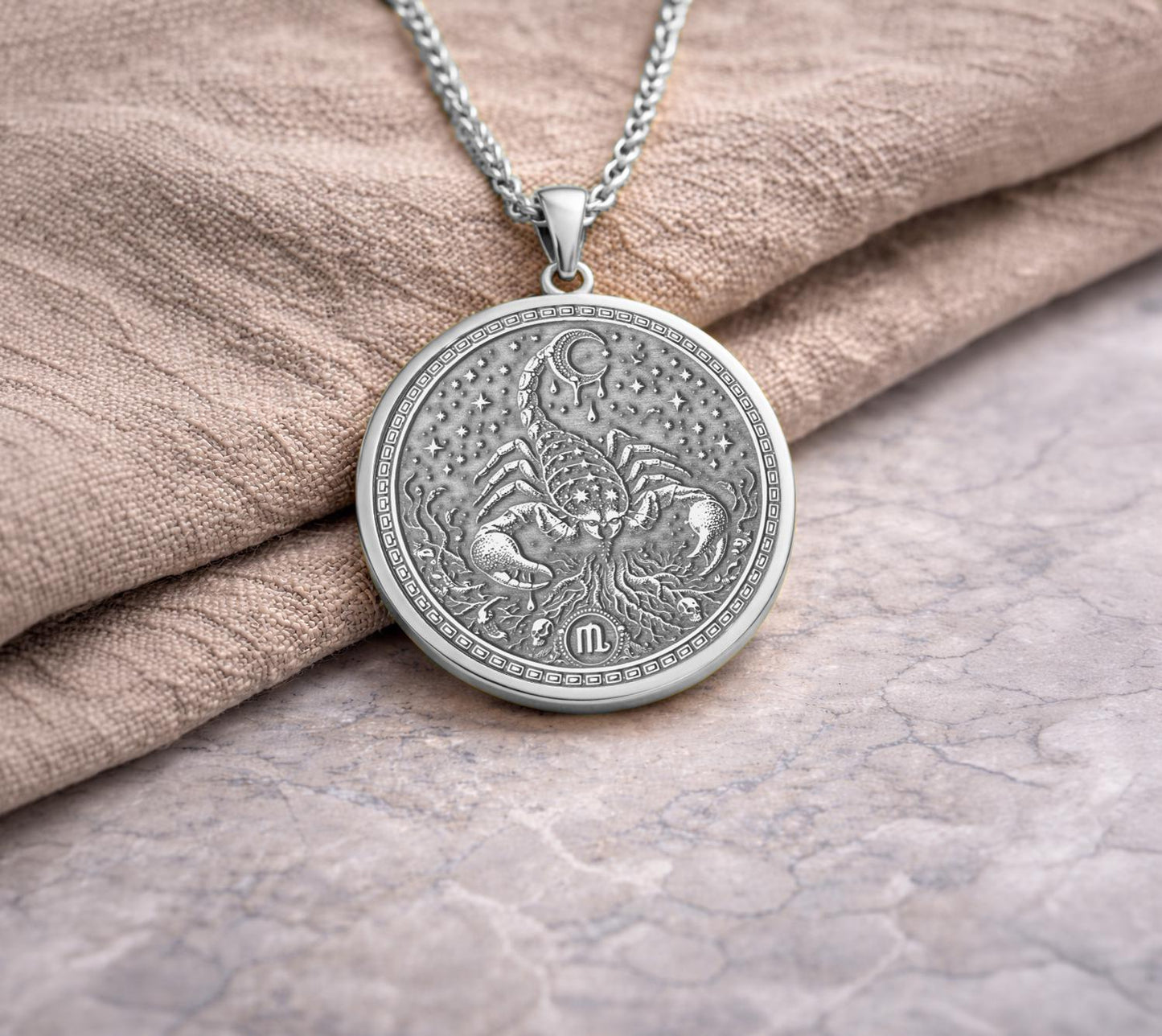 Scorpio Zodiac Pendant: Mythological Scorpion Symbol of Power, Transformation, and Protection Necklace