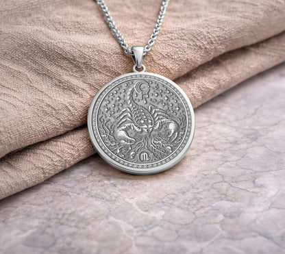 Scorpio Zodiac Pendant: Mythological Scorpion Symbol of Power, Transformation, and Protection Necklace