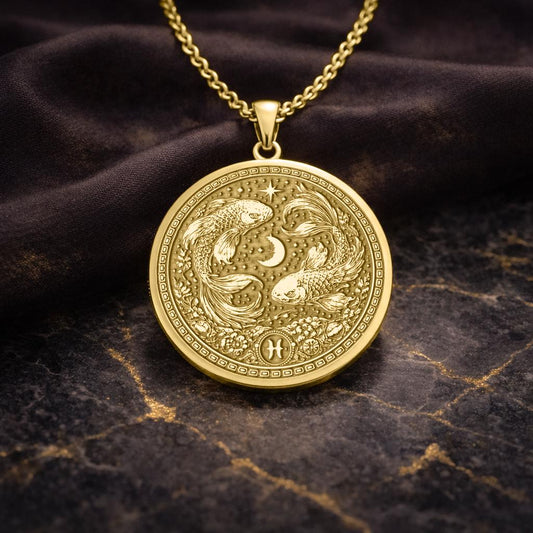 Pisces Zodiac Pendant Necklace: Inspired by Aphrodite and Eros in Fish Form