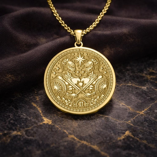 Gemini Zodiac Pendant: Inspired by Castor and Pollux Necklace