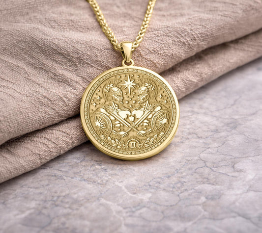 Gemini Zodiac Pendant: Inspired by Castor and Pollux Necklace