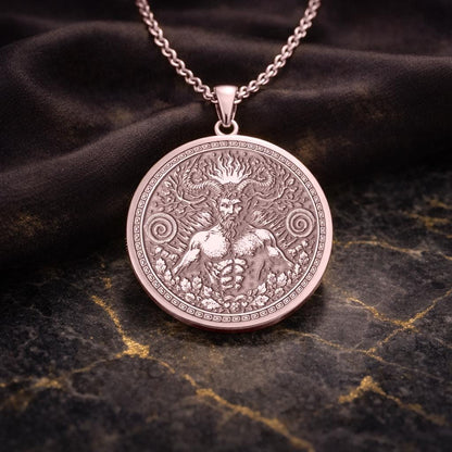 Aries Zodiac Pendant: Inspired by the Golden Fleece and Myth of Pan Necklace