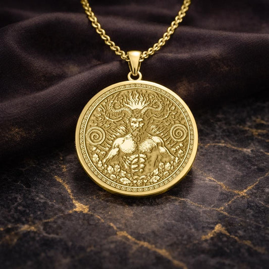Aries Zodiac Pendant: Inspired by the Golden Fleece and Myth of Pan Necklace