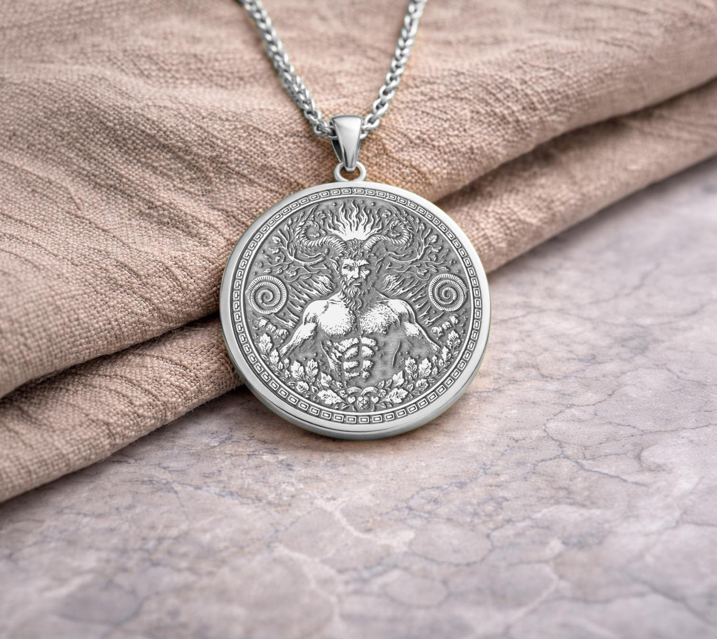 Aries Zodiac Pendant: Inspired by the Golden Fleece and Myth of Pan Necklace