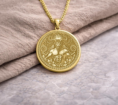 Aries Zodiac Pendant: Inspired by the Golden Fleece and Myth of Pan Necklace
