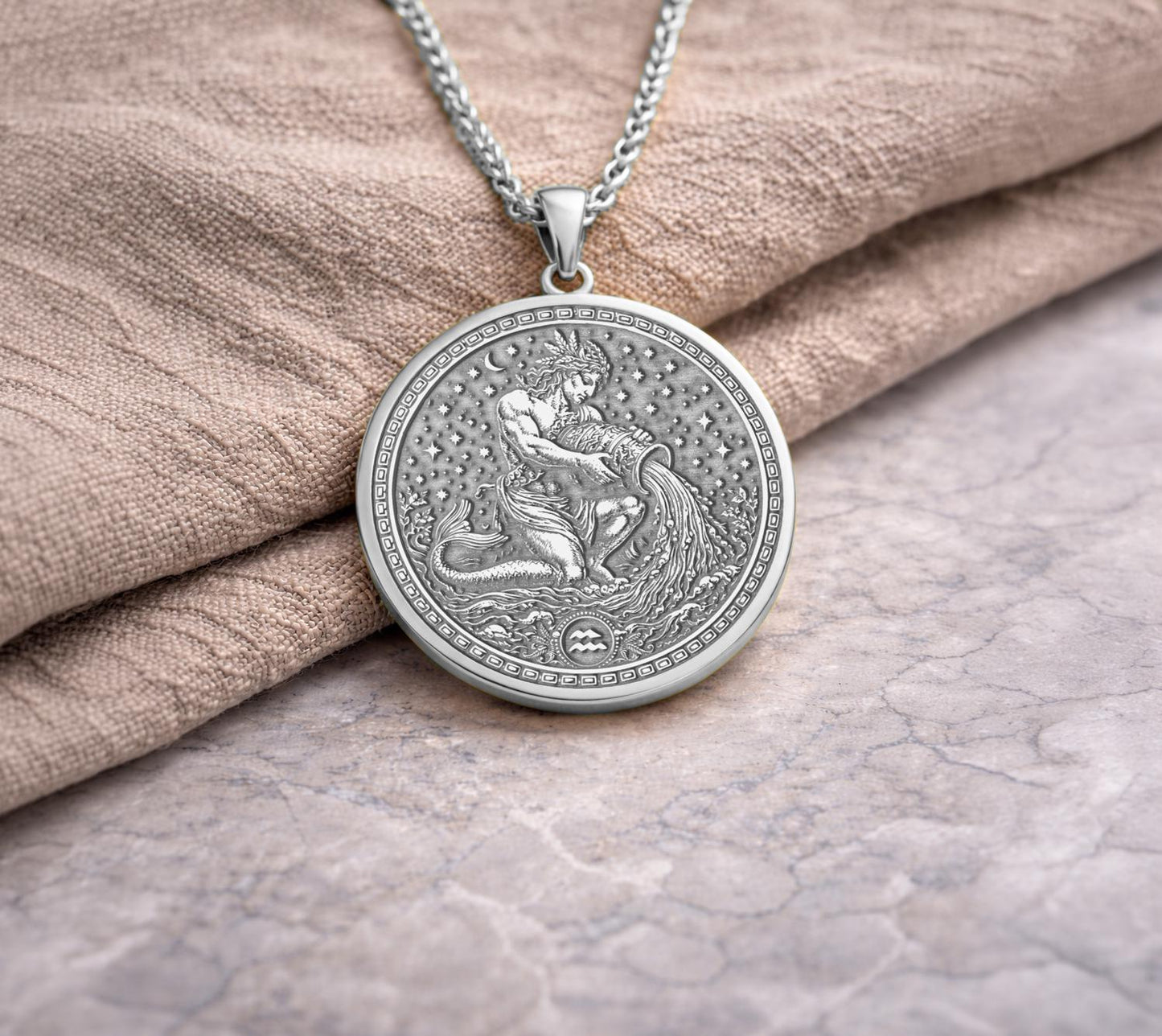 Aquarius Zodiac Pendant: Inspired by Ganymede the Water Bearer Necklace