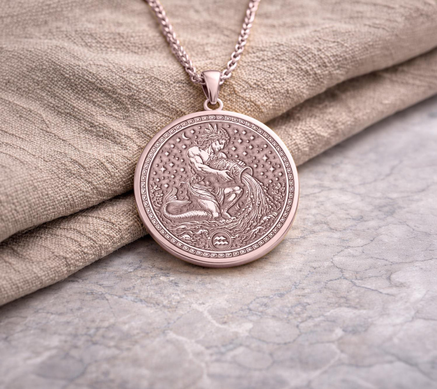 Aquarius Zodiac Pendant: Inspired by Ganymede the Water Bearer Necklace